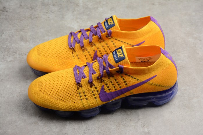 Nike Air VaporMax Flyknit 2018 Lemon Yellow/Purple mens AA3858-104
