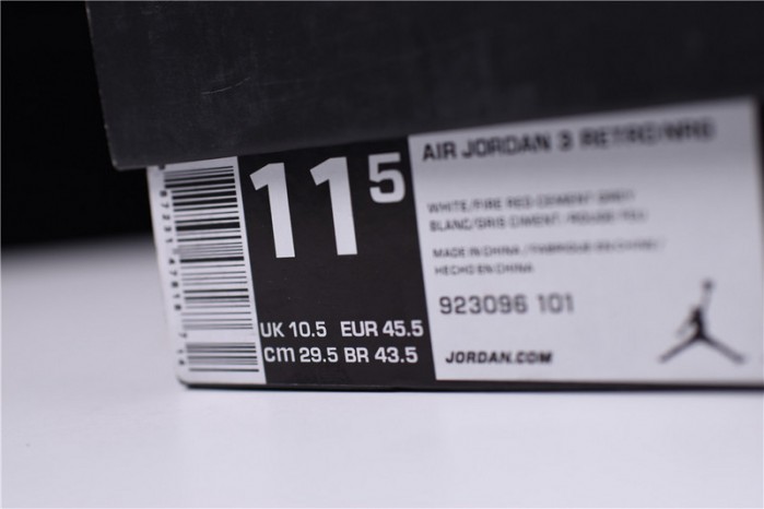 AIR JORDAN 3 RETRO NRG "FREE THROW LINE" white mens 923096-101