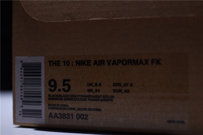 OW x Nike Air VaporMax FK Black AA3831-002